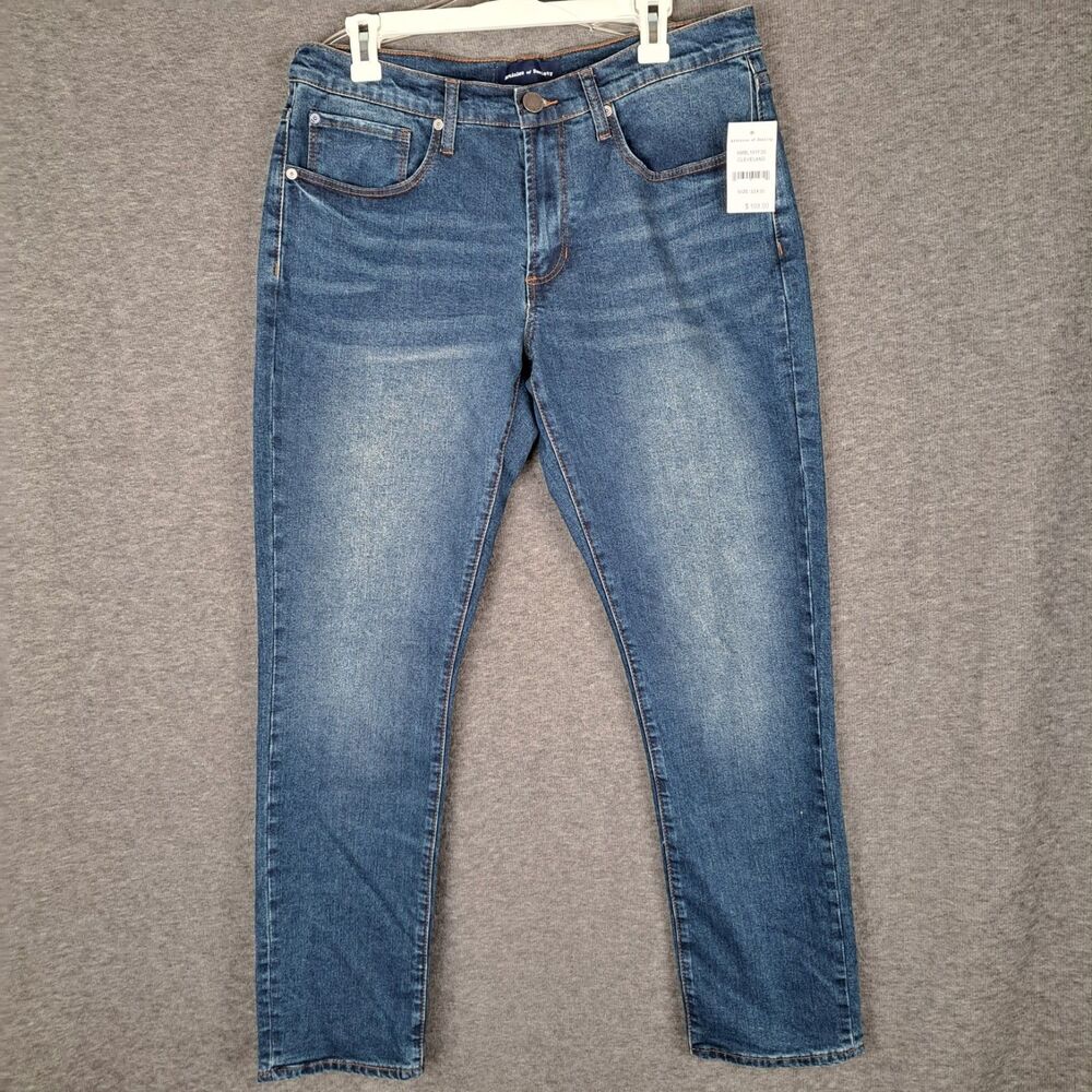 Articles of Society Jeans Mens 34x30, T 32x30 Blue Slim Dylan Straight Cleveland